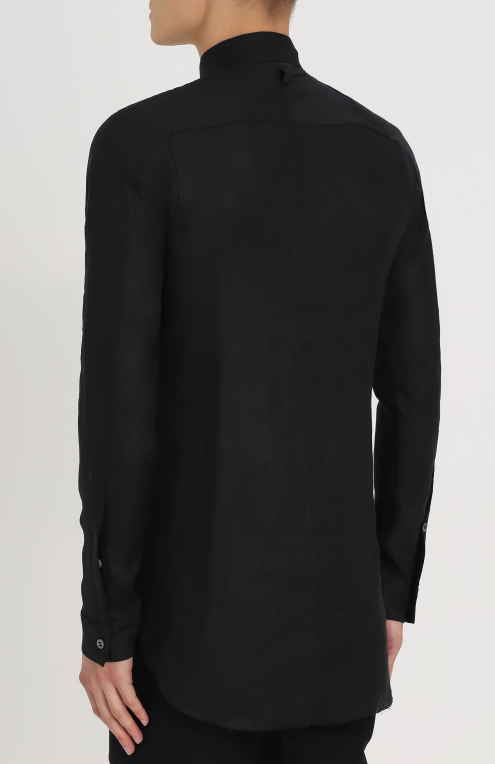 Удлиненная льняная рубашка с воротником-стойкой MANUEL MARTE, арт. S6103, фото 4