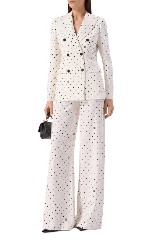 Брюки из вискозы и шелка Elie Saab P0170PR26/CD024 Белый  P0170PR26/CD024 Фото 2