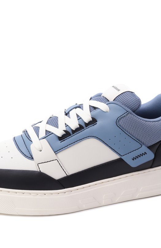 Кожаные кеды Emporio Armani X4X688/XR333 Голубой  X4X688/XR333 Фото 7