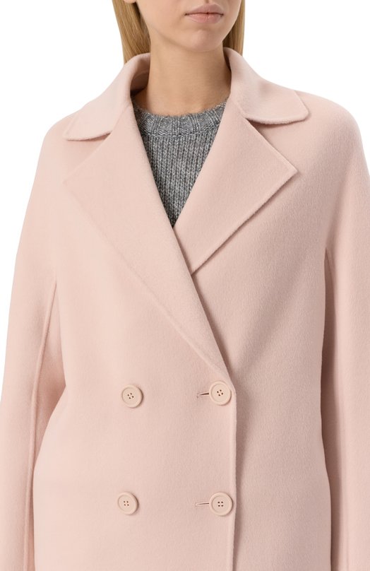 Пальто из кашемира и шерсти Max Mara Studio LICENZA Розовый  LICENZA Фото 5