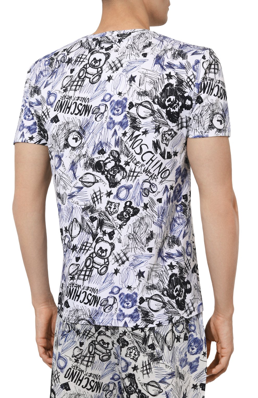 Хлопковая футболка MOSCHINO разноцветного цвета по цене 10550 руб., арт. A0708/4412, фото 4 Хлопковая футболка MOSCHINO, арт. A0708/4412, фото 4