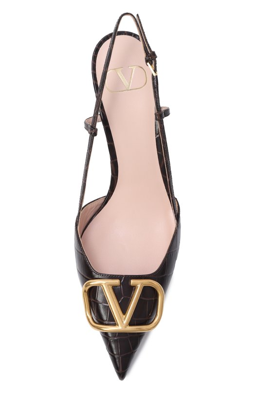 Кожаные туфли VLogo Signature 80 Valentino 8W2S0R01/LUR Коричневый  8W2S0R01/LUR Фото 6