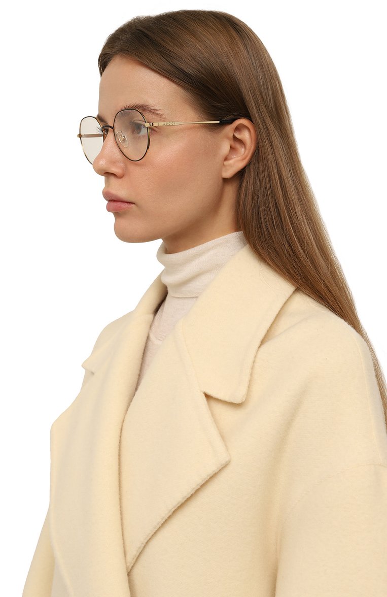 Женские оправа GUCCI черного цвет�а, арт. GG12320A 001 | Фото 2 (Региональные ограничения белый список (Axapta Mercury): Не проставлено; Нос: Не проставлено; Кросс-КТ: Оправы-унисекс; Тип очков: Оправа; Материал: Металл; Оптика Гендер: оптика-унисекс; Очки форма: Круглые)