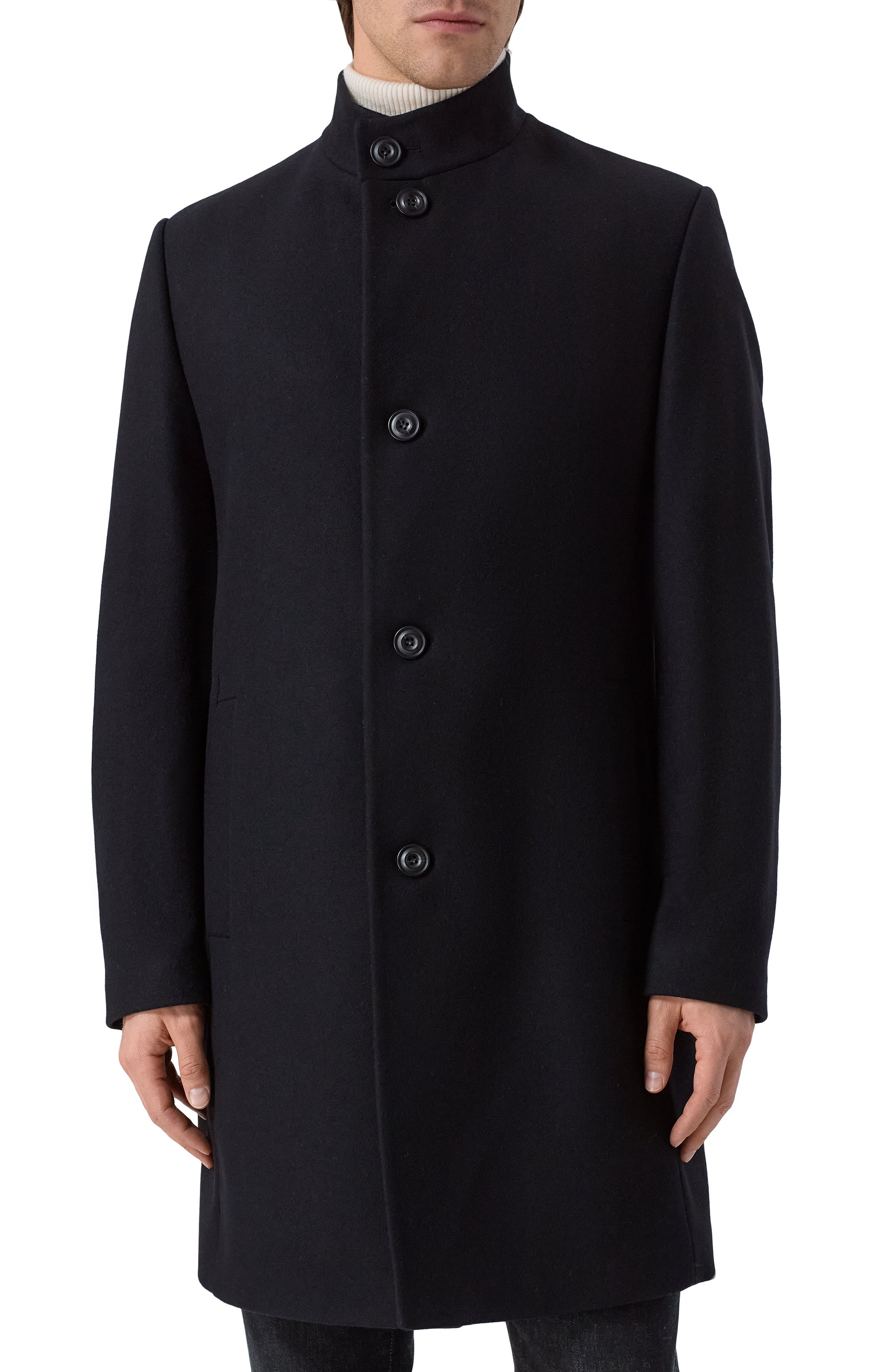 Шерстяное пальто HUGO черного цвета по цене 47950 руб., арт. 50546551, фото 3 Шерстяное пальто HUGO, арт. 50546551, фото 3