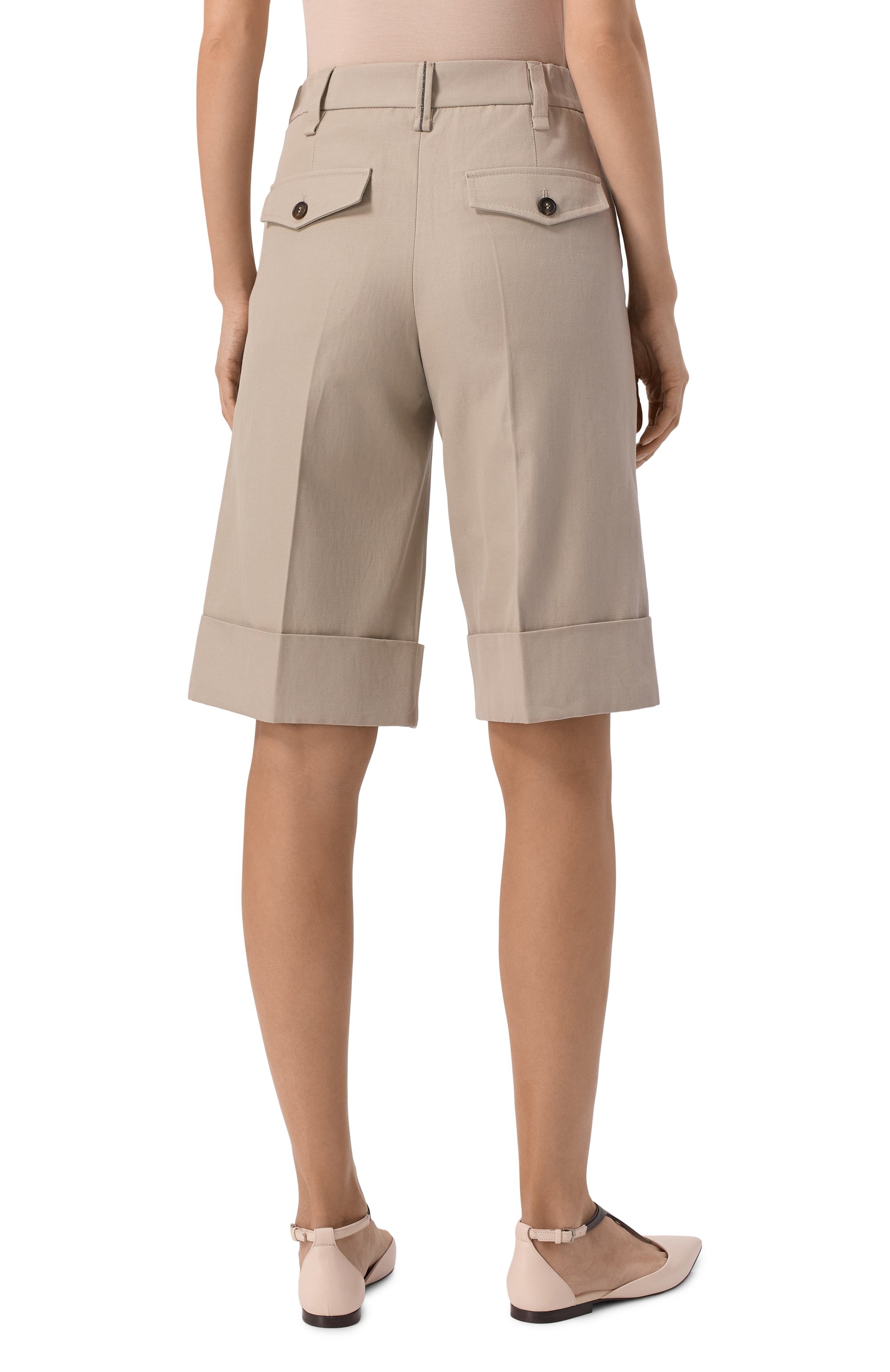 Шорты из хлопка и льна BRUNELLO CUCINELLI, арт. ML145P8866, фото 4