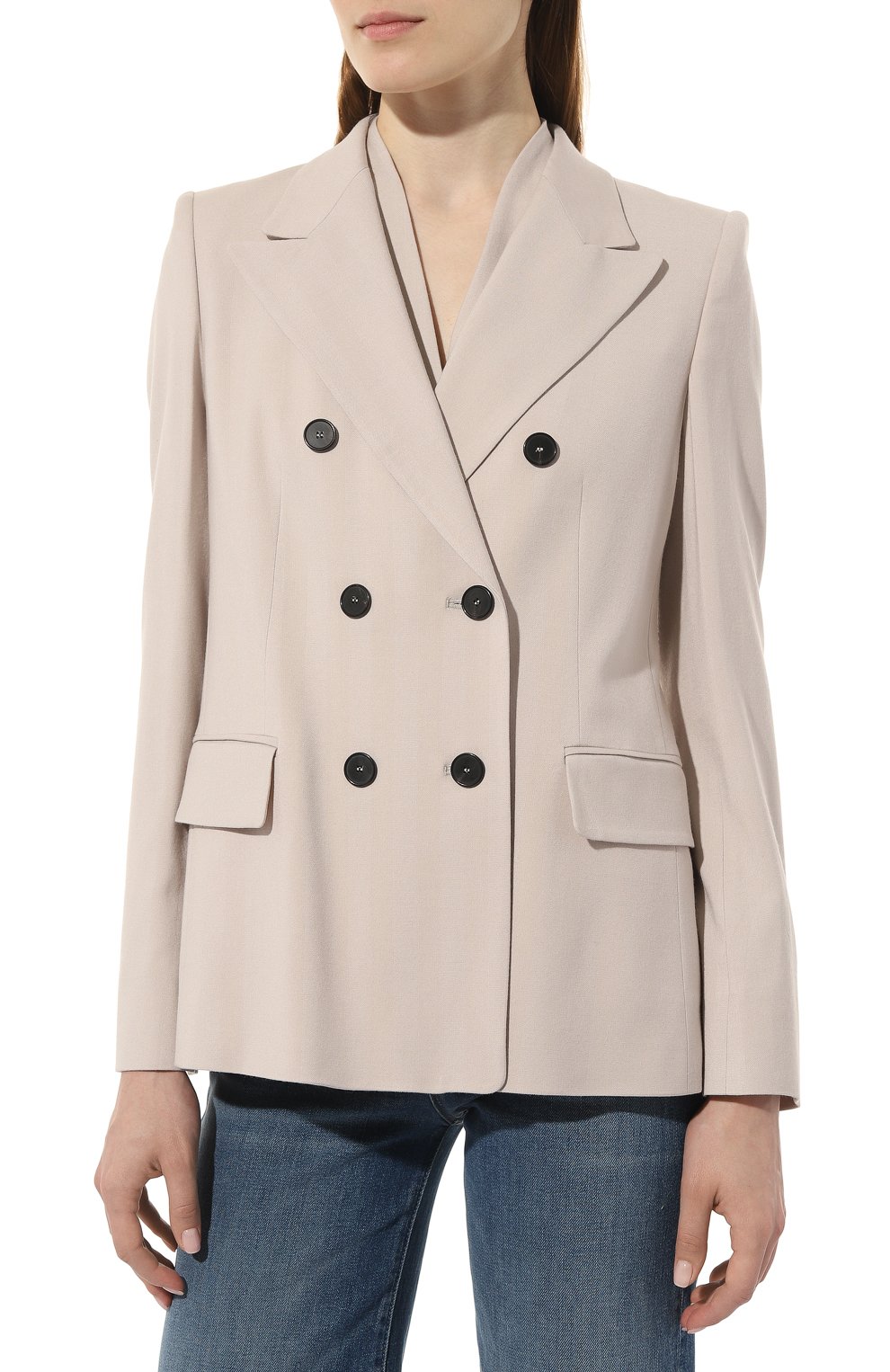 Жакет из вискозы и шерсти WINDSOR светло-серого цвета по цене 75500 руб., арт. 52 DS807 10014126, фото 3 Жакет из вискозы и шерсти WINDSOR, арт. 52 DS807 10014126, фото 3