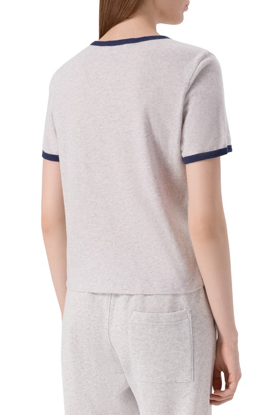 Хлопковая футболка Sporty and Rich T0088625508GY18 Серый  T0088625508GY18 Фото 4