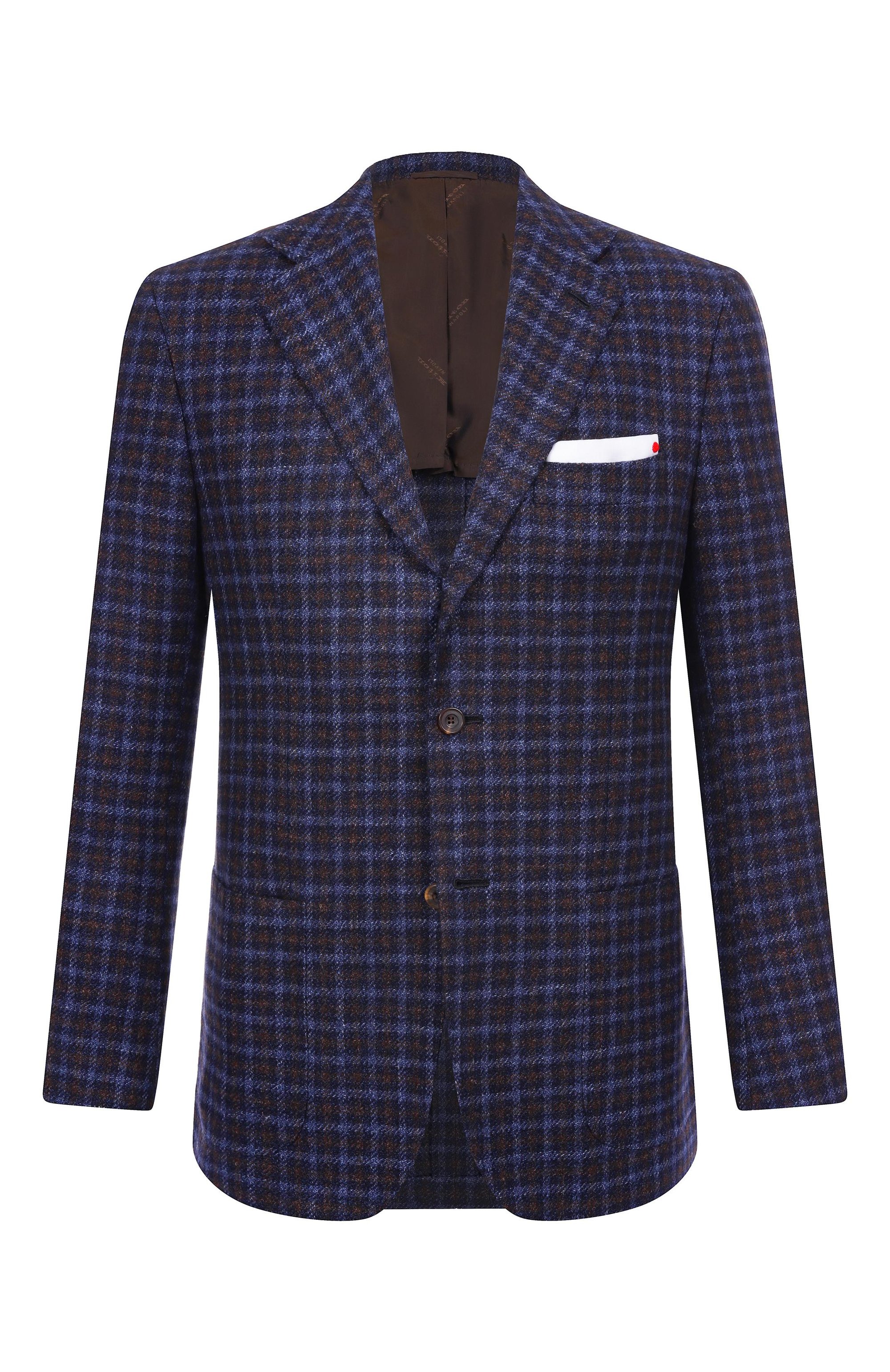 Пиджак из шерсти и шелка KITON темно-синего цвета по цене 799500 руб., арт. UG81K0128G02/64L-68L, фото 1 Пиджак из шерсти и шелка KITON, арт. UG81K0128G02/64L-68L, фото 1