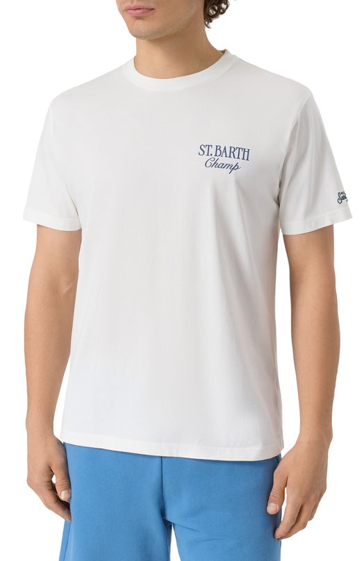 Хлопковая футболка MC2 Saint Barth STBM TSHIRT MAN/02250H Белый  STBM TSHIRT MAN/02250H Фото 3