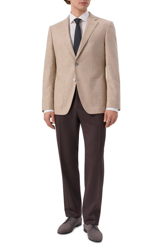 Пиджак из шерсти и шелка BOSS 50556956 Бежевый  50556956 Фото 2