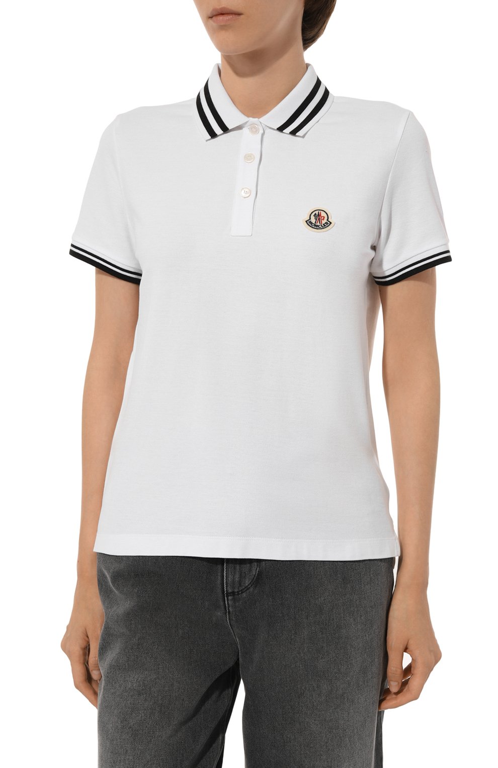 Хлопковое поло MONCLER белого цвета по цене 27200 руб., арт. 8A000-05-84720, фото 3 Хлопковое поло MONCLER, арт. 8A000-05-84720, фото 3