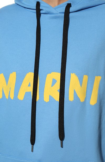 Хлопковое худи MARNI голубого цвета по цене 59700 руб., арт. FLJE0157P1/USCS52, фото 5 Хлопковое худи MARNI, арт. FLJE0157P1/USCS52, фото 5