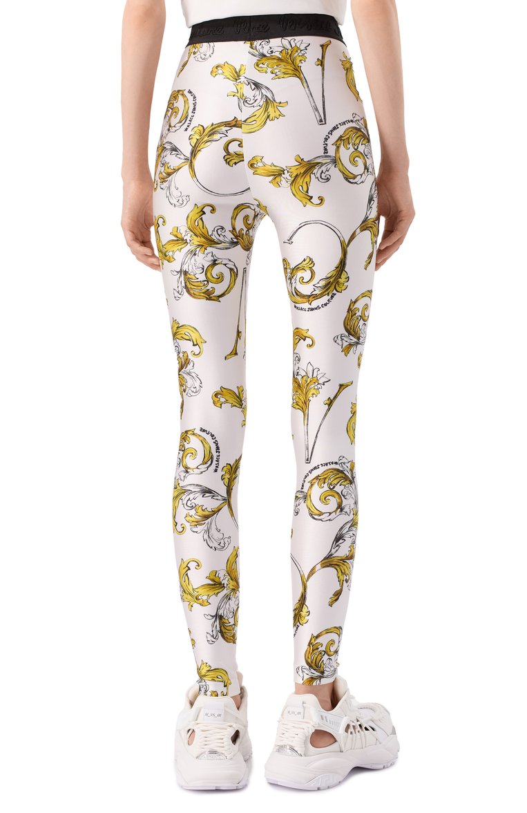 Женские легинсы VERSACE JEANS COUTURE белого цвета, арт. 78HAC101/JS470 | Фото 4 (Длина (брюки, джинсы): Стандартные; Женское Кросс-КТ: Леггинсы-одежда; Стили: Гламурный; Материал внешний: Синтетический материал; Автоматизация состава: Проставлено; Автоматизация ТО: Проставлено)