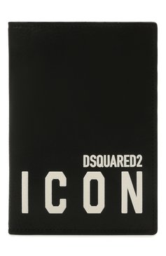 Мужской кожаная обложка для паспорта DSQUARED2 черного цвета, арт. WAM0020 12903205 | Фото 1 (Кросс-КТ: обложки и футляры; Материал: Натуральная кожа; Материал сплава: Проставлено; Нос: Не проставлено)