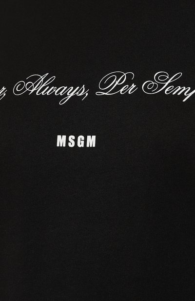 Хлопковая футболка MSGM черного цвета по цене 15350 руб., арт. 3442MDM125/237002, фото 5 Хлопковая футболка MSGM, арт. 3442MDM125/237002, фото 5