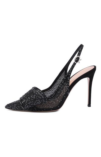 Текстильные туфли crystal 95 GIANVITO ROSSI черного цвета по цене 330000 руб., арт. G95541.95RIC.0XCNENE, фото 4 Текстильные туфли crystal 95 GIANVITO ROSSI, арт. G95541.95RIC.0XCNENE, фото 4
