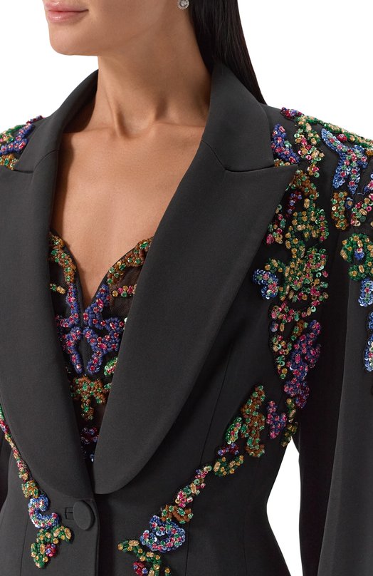 Жакет с отделкой стразами и пайетками Zuhair Murad PJK25001/CRCA019 Чёрный  PJK25001/CRCA019 Фото 5