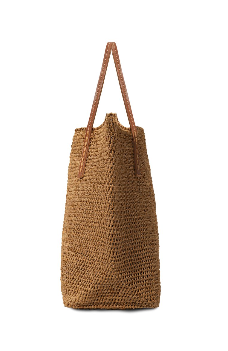 Женская сумка-тоут beby SANS-ARCIDET светло-коричневого цвета, арт. BEBY BAG MA-C S24 S | Фото 4 (Материал сплава: Проставлено; Материал: Растительное волокно; Драгоценные камни: Проставлено; Размер: large)