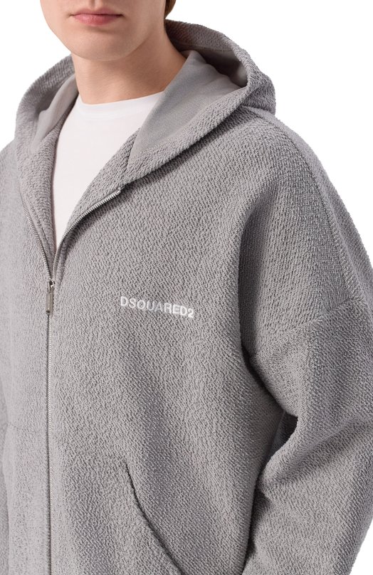 Хлопковая толстовка Dsquared2 D7MK06580 Серый  D7MK06580 Фото 5