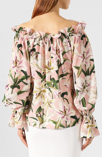 Шелковый топ DOLCE & GABBANA светло-розового цвета по цене 99500 руб., арт. F73R5T/HS15F, фото 4 Шелковый топ DOLCE & GABBANA, арт. F73R5T/HS15F, фото 4