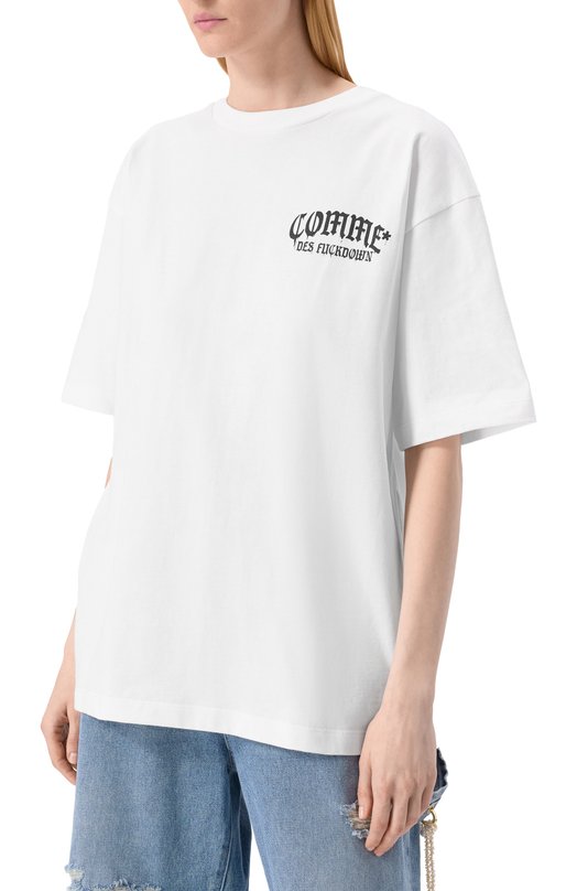 Хлопковая футболка Comme des Fuckdown CFABW01313 Белый  CFABW01313 Фото 3
