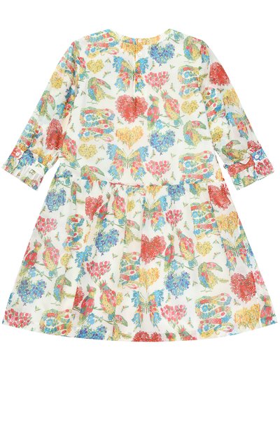 Хлопковое платье с принтом и брошью GUCCI, арт. 455620/ZB941, фото 2