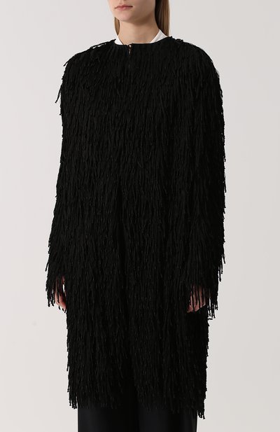 Пальто прямого кроя с круглым вырезом и бахромой TOM FORD, арт. CP1376/SDE123, фото 3