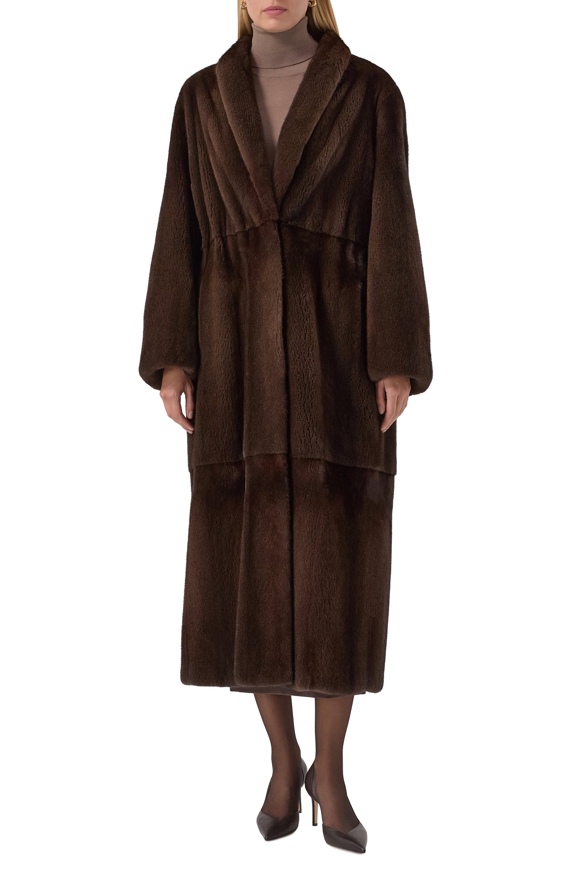 Шуба из норки MVST темно-коричневого цвета по цене 2085000 руб., арт. M011A/MINK BROWN, фото 3 Шуба из норки MVST, арт. M011A/MINK BROWN, фото 3