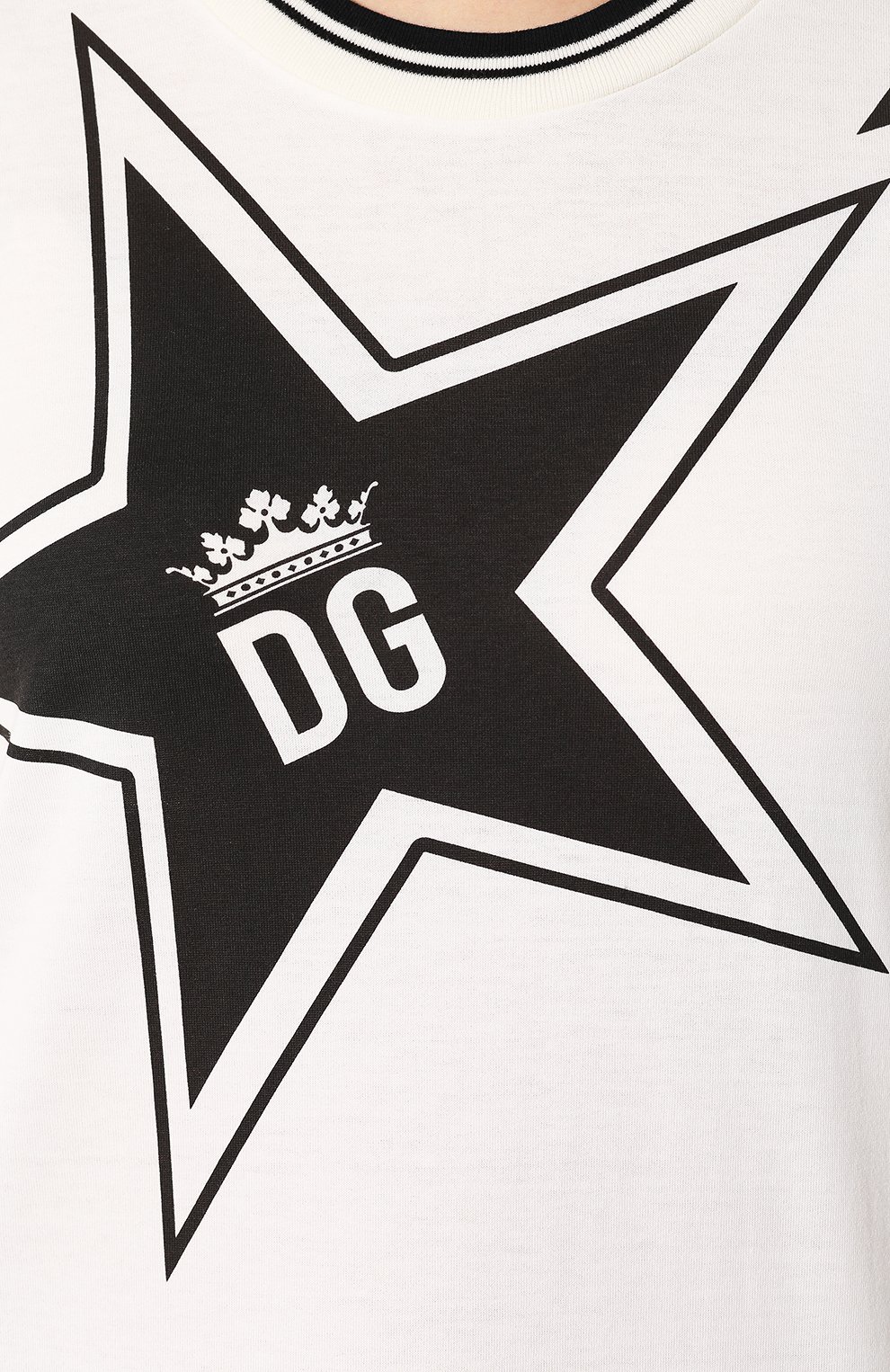 Хлопковая футболка DOLCE & GABBANA белого цвета по цене 46400 руб., арт. F8L93T/FI7K7, фото 5 Хлопковая футболка DOLCE & GABBANA, арт. F8L93T/FI7K7, фото 5