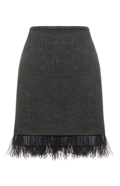 Женская юбка с отделкой перьями BRUNELLO CUCINELLI, арт. MD588G3702