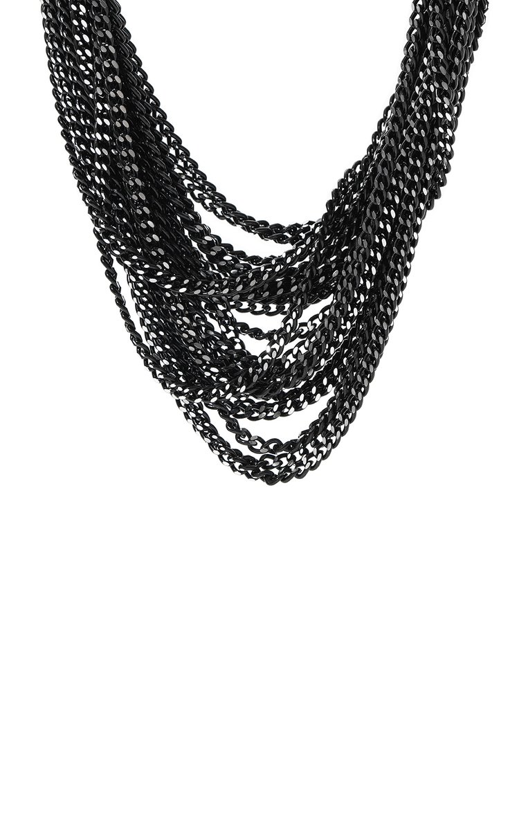 Женское колье CRYSTALLINE JEWELLERY черного цвета, арт. 587SR | Фото 3 (Нос: Не проставлено; Региональные ограничения белый список (Axapta Mercury): Не проставлено; Материал: Металл)