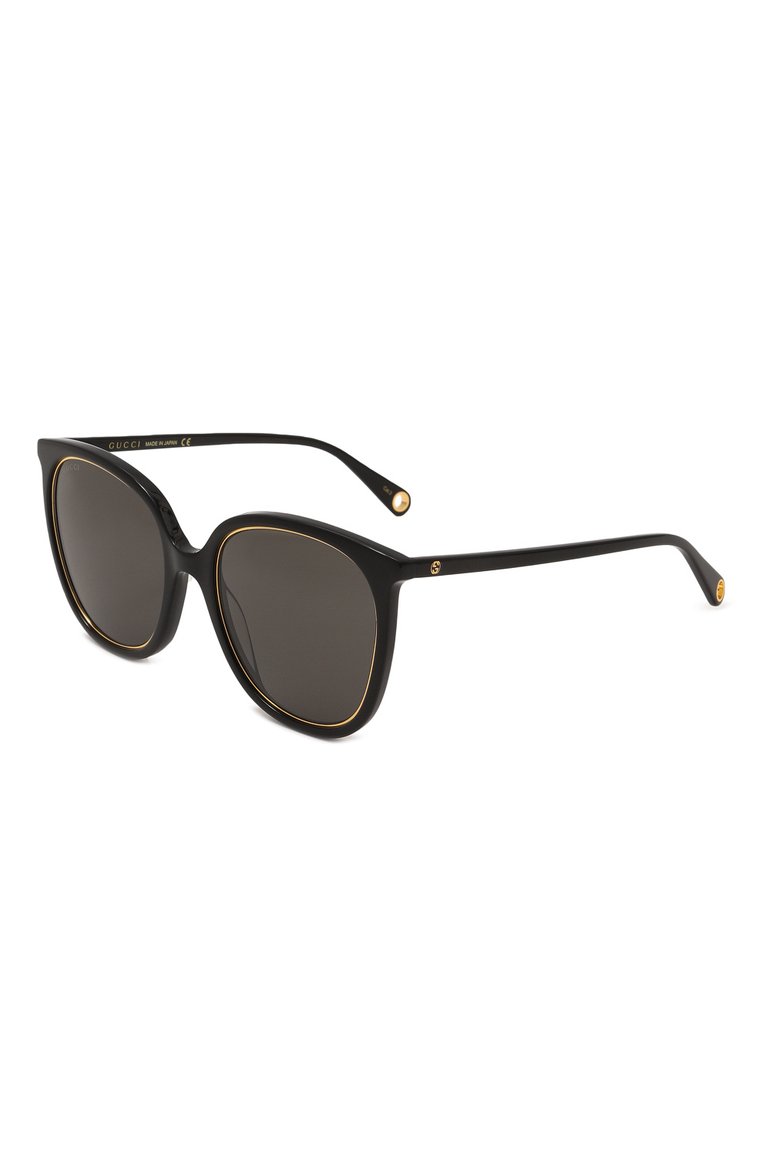 Женские солнцезащитные очки GUCCI черного цвета, арт. 691290 J0741 | Фото 2 (Кросс-КТ: С/з-унисекс; Материал: Пластик; Тип очков: С/з; Нос: Не проставлено; Региональные ограничения белый список (Axapta Mercury): Не проставлено; Оптика Гендер: оптика-унисекс; Очки форма: Круглые)