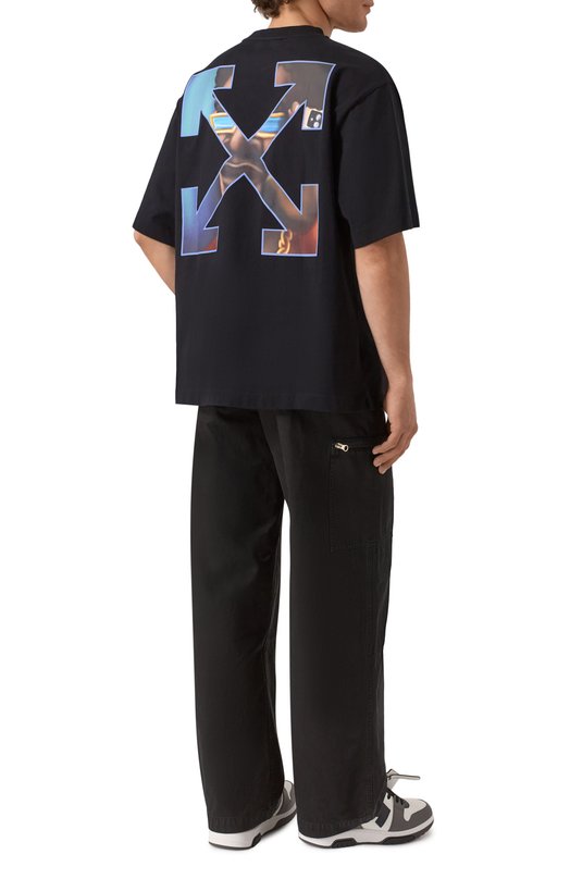 Хлопковая футболка Off-White 0MAA120S25JER00G Чёрный  0MAA120S25JER00G Фото 2