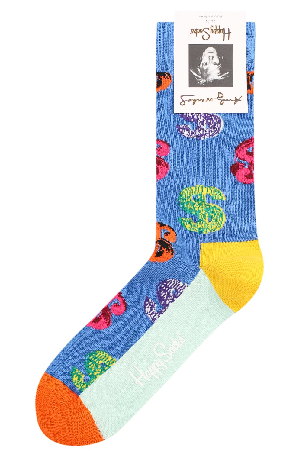 Носки andy warhol dollar sock HAPPY SOCKS разноцветного цвета по цене 990 руб., арт. AWDOL01, фото 1 Носки andy warhol dollar sock HAPPY SOCKS, арт. AWDOL01, фото 1