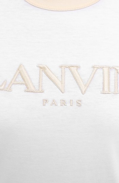 Хлопковая футболка LANVIN белого цвета по цене 24000 руб., арт. RW-T0688J-JR54-P21, фото 5 Хлопковая футболка LANVIN, арт. RW-T0688J-JR54-P21, фото 5