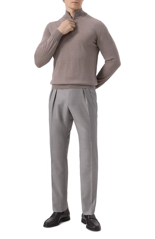 Шерстяные брюки Brioni RP3I0L-P1A0X Серый  RP3I0L-P1A0X Фото 2