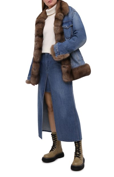 Джинсовая куртка с отделкой из меха соболя FURLAND, арт. 0223612610009100005, фото 2