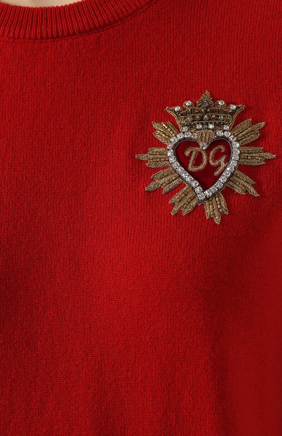 Кашемировый пуловер DOLCE & GABBANA красного цвета по цене 125000 руб., арт. FX089Z/JAWKZ, фото 5 Кашемировый пуловер DOLCE & GABBANA, арт. FX089Z/JAWKZ, фото 5