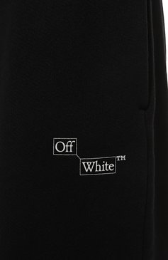 Мужские хлопковые брюки OFF-WHITE черного цвета, арт. 0MCH054F23FLE001 | Фото 5 (Длина (брюки, джинсы): Стандартные; Случай: Повседневный; Материал сплава: Проставлено; Материал внешний: Хлопок; Стили: Спорт-шик; Драгоценные камни: Проставлено)