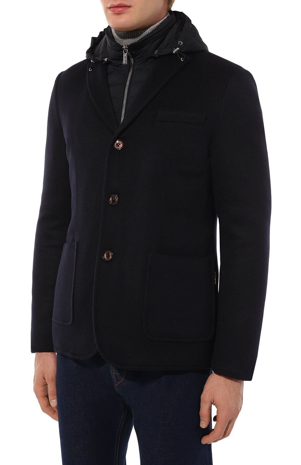 Кашемировая куртка bellotto-mrw MOORER темно-синего цвета по цене 559000 руб., арт. BELL0TT0/BAB, фото 3 Кашемировая куртка bellotto-mrw MOORER, арт. BELL0TT0/BAB, фото 3