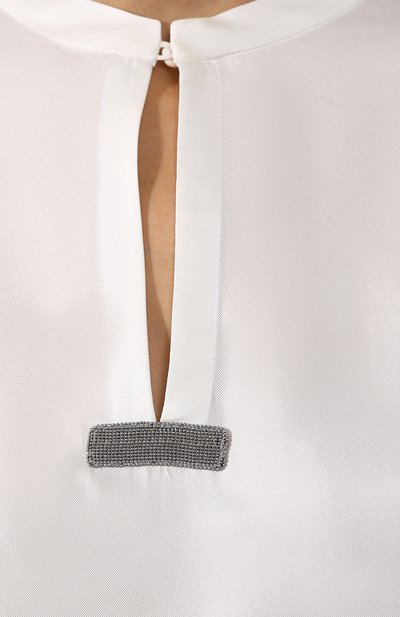 Однотонный топ из шелка BRUNELLO CUCINELLI, арт. MA986Q2611, фото 5