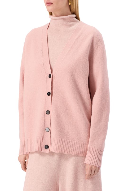 Шерстяной кардиган Jil Sander J01HP0002/J14603 Розовый  J01HP0002/J14603 Фото 3