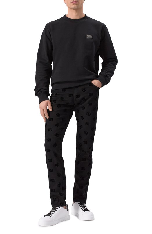 Хлопковый свитшот Dolce & Gabbana G9ABJT/G7F2G Чёрный  G9ABJT/G7F2G Фото 2