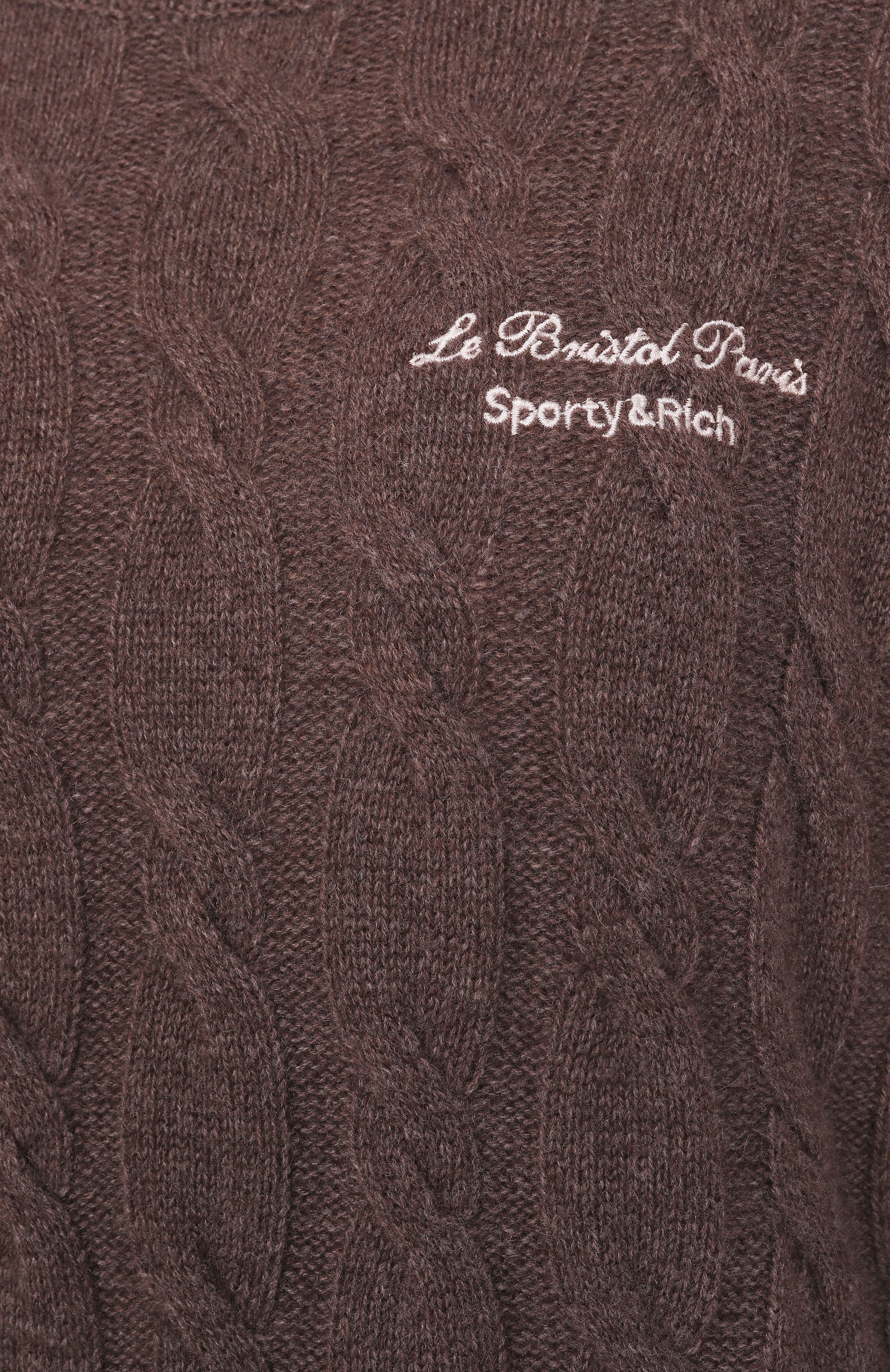 Кашемировый свитер SPORTY AND RICH коричневого цвета по цене 36400 руб., арт. WS066517619BR03, фото 6 Кашемировый свитер SPORTY AND RICH, арт. WS066517619BR03, фото 6