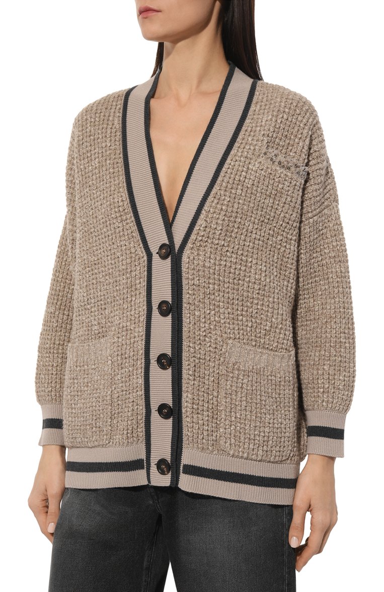 Кардиган из шерсти и кашемира BRUNELLO CUCINELLI, арт. MGY518606, фото 3