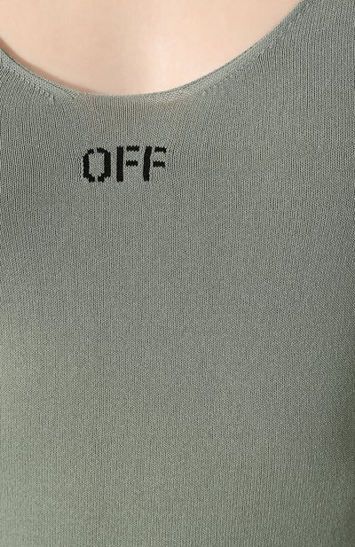 Платье из вискозы OFF-WHITE хаки цвета по цене 48600 руб., арт. 0WHI009R19C980534310, фото 5 Платье из вискозы OFF-WHITE, арт. 0WHI009R19C980534310, фото 5