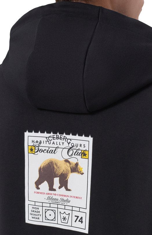 Хлопковое худи Iceberg E062/630A Чёрный  E062/630A Фото 5