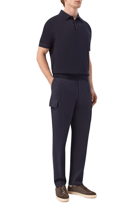 Шерстяные брюки-карго Andrea Campagna SPIAGGIA 1P CARG0/RD1750 Синий  SPIAGGIA 1P CARG0/RD1750 Фото 2