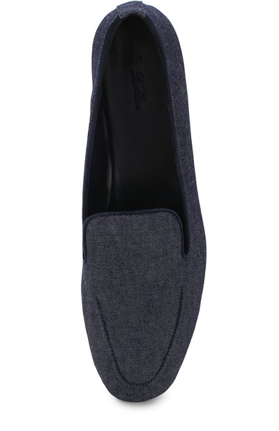 Лоферы venetian walk из денима LORO PIANA темно-синего цвета по цене 62250 руб., арт. FAI1547, фото 5 Лоферы venetian walk из денима LORO PIANA, арт. FAI1547, фото 5