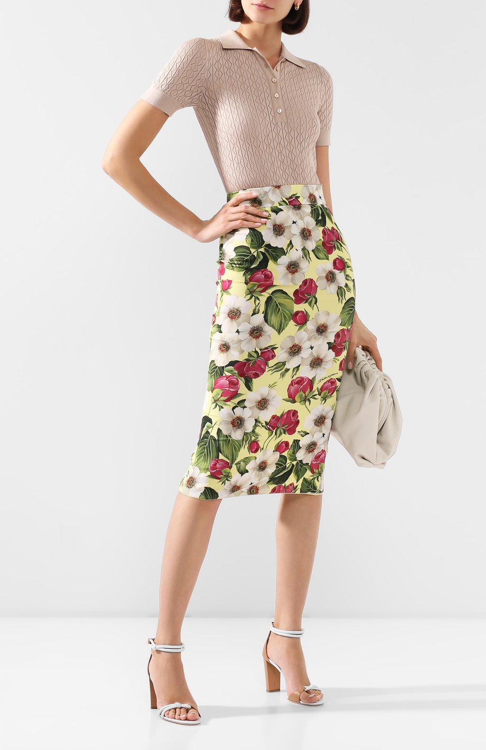 Шелковая юбка DOLCE & GABBANA разноцветного цвета по цене 87600 руб., арт. F4BSYT/FSAZV, фото 2 Шелковая юбка DOLCE & GABBANA, арт. F4BSYT/FSAZV, фото 2